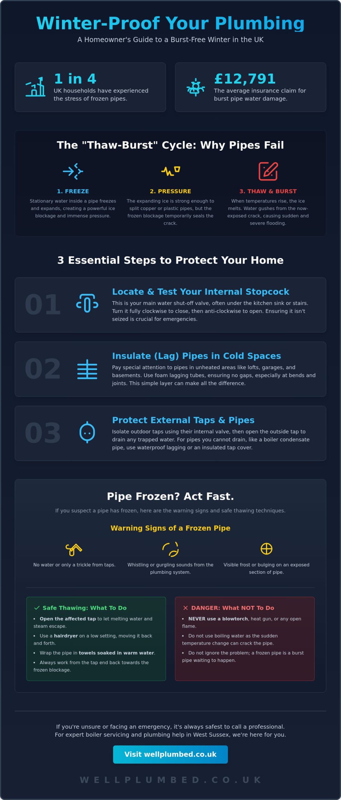 How to Prevent Frozen Pipes: A Plumber’s Winter Guide for West Sussex